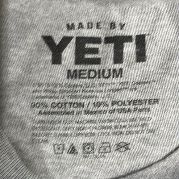 YETI Antlers & Fish Tail Graphic Tee Heather Gray Men’s T-Shirt — Size M - Picture 4 of 5